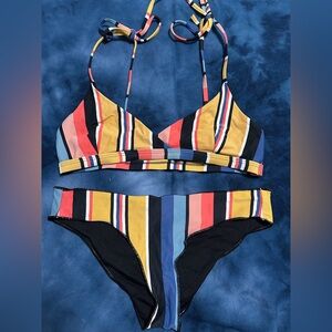 RipCurl striped Multicolor Bikini Set